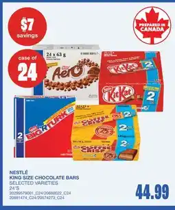 Wholesale Club KING SIZE CHOCOLATE BARS, 24'S offer