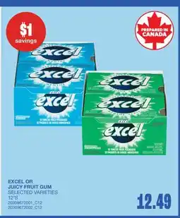 Wholesale Club EXCEL OR JUICY FRUIT GUM, 12'S offer