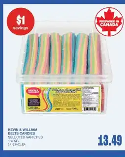 Wholesale Club KEVIN & WILLIAM BELTS CANDIES offer