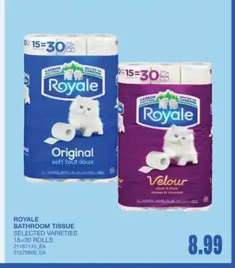 Wholesale Club BATHROOM TISSUE, 15=30 ROLLS offer