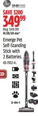 Canadian Tire Hoover Emerge Pet Self-Standing Stick with 2 Batteries offer