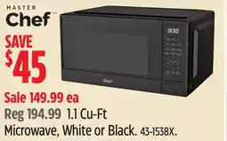 Canadian Tire Master Chef 1.1 Cu-Ft Microwave, White or Black offer