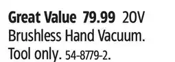 Canadian Tire Mastercraft 20V Brushless Hand Vacuum offer