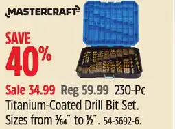 Canadian Tire MASTERCRAFT 230-Pc Titanium-Coated Drill Bit Set offer
