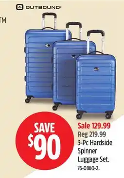 Canadian Tire Outbound 3-Pc Hardside Spinner Luggage Set offer