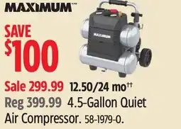 Canadian Tire MAXIMUM 4.5-Gallon Quiet Air Compressor offer