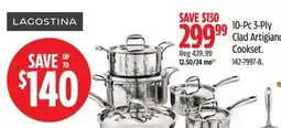 Canadian Tire Lagostina Clad Artigiano Cookset offer