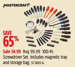 Canadian Tire Mastercraft 100-Pc Screwdriver Set offer