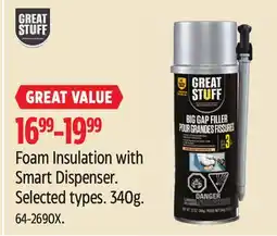 Canadian Tire Great Stuff Foam Insulation with Smart Dispenser offer