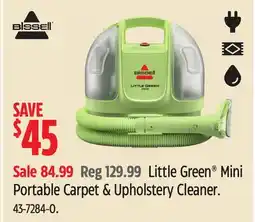 Canadian Tire Bissell Little Green Mini Portable Carpet & Upholstery Cleaner offer