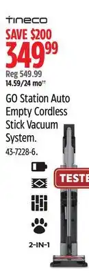 Canadian Tire Tineco GO Station Auto Empty Cordless Stick Vacuum System offer