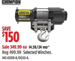 Canadian Tire Champion Selected Winches offer