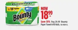 Canadian Tire Bounty Paper Towel 6=18 Rolls offer