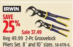 Canadian Tire IRWIN 2-Pc Groovelock Pliers Set offer