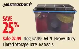 Canadian Tire MASTERCRAFT 64.7L Heavy-Duty Tinted Storage Tote offer
