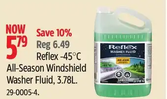 Canadian Tire Reflex All-Season Windshield Washer Fluid offer