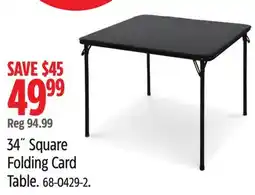 Canadian Tire FOR LIVING 34˝ Square Folding Card Table offer