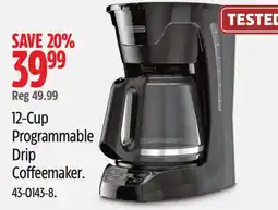 Canadian Tire Black & Decker 12-Cup Programmable Drip Coffeemaker offer