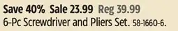 Canadian Tire Mastercraft 6-Pc Screwdriver and Pliers Set offer