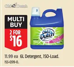 Canadian Tire Old Dutch 6L Detergent, 150-Load offer