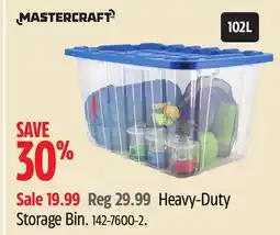Canadian Tire Mastercraft Heavy-Duty Storage Bin offer