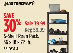 Canadian Tire Mastercraft 5-Shelf Resin Rack. 36 x 18 x 72˝ h offer