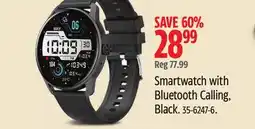 Canadian Tire Smartwatch with Bluetooth Calling, Black offer