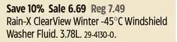 Canadian Tire ClearView Winter -45°C Windshield Washer Fluid. 3.78L offer
