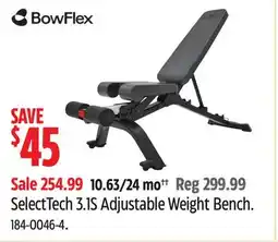 Canadian Tire Bowflex SelectTech 3.1S Adjustable Weight Bench offer