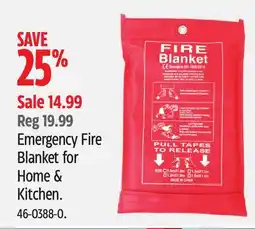 Canadian Tire Emergency Fire Blanket for Home & Kitchen offer