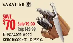 Canadian Tire Sabatier 13-Pc Acacia Wood Knife Block Set offer