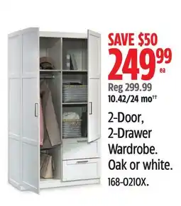 Canadian Tire 2-Door, 2-Drawer Wardrobe offer