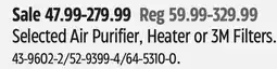 Canadian Tire Shark Selected Air Purifier, Heater or 3M Filters offer