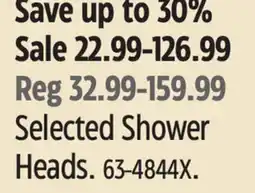 Canadian Tire Delta Selected Shower Heads offer