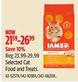 Canadian Tire Iams Selected Cat Food and Treats offer