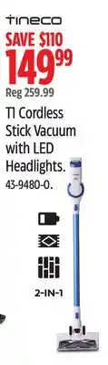 Canadian Tire Tineco T1 Cordless Stick Vacuum with LED Headlights offer