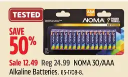 Canadian Tire NOMA 30/AAA Alkaline Batteries offer