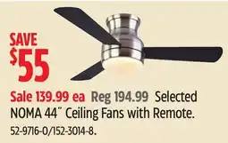 Canadian Tire Selected NOMA 44˝ Ceiling Fans with Remote offer