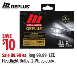 Canadian Tire MotoMaster LED Headlight Bulbs offer