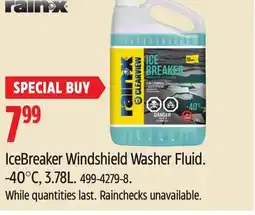 Canadian Tire Rain-X IceBreaker Windshield Washer Fluid. -40°C, 3.78L offer