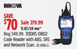 Canadian Tire Innova 3130RS OBD2 Code Reader with ABS, SRS and Network Scan offer