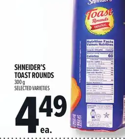 Metro SHNEIDER'S TOAST ROUNDS offer