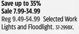 Canadian Tire Selected Work Lights and Floodlight offer
