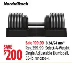 Canadian Tire NordicTrack Select-A-Weight Single Adjustable Dumbbell, 55-lb offer