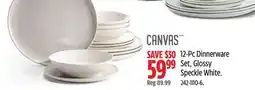 Canadian Tire Canvas 12-Pc Dinnerware Set, Glossy Speckle White offer