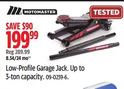 Canadian Tire Motomaster Low-Profile Garage Jack offer