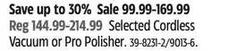 Canadian Tire Simoniz Selected Cordless Vacuum or Pro Polisher offer