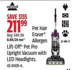 Canadian Tire BISSELL Pet Hair Eraser Allergen Lift-Off Pet Pro Upright Vacuum with LED Headlights offer