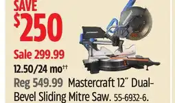 Canadian Tire Mastercraft 12˝ Dual-Bevel Sliding Mitre Saw offer