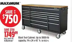 Canadian Tire MAXIMUM Black Tool Cabinet offer